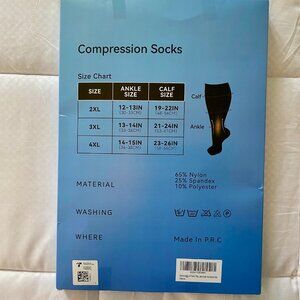 3 pack of Genovega 2XL wide calf compression socks